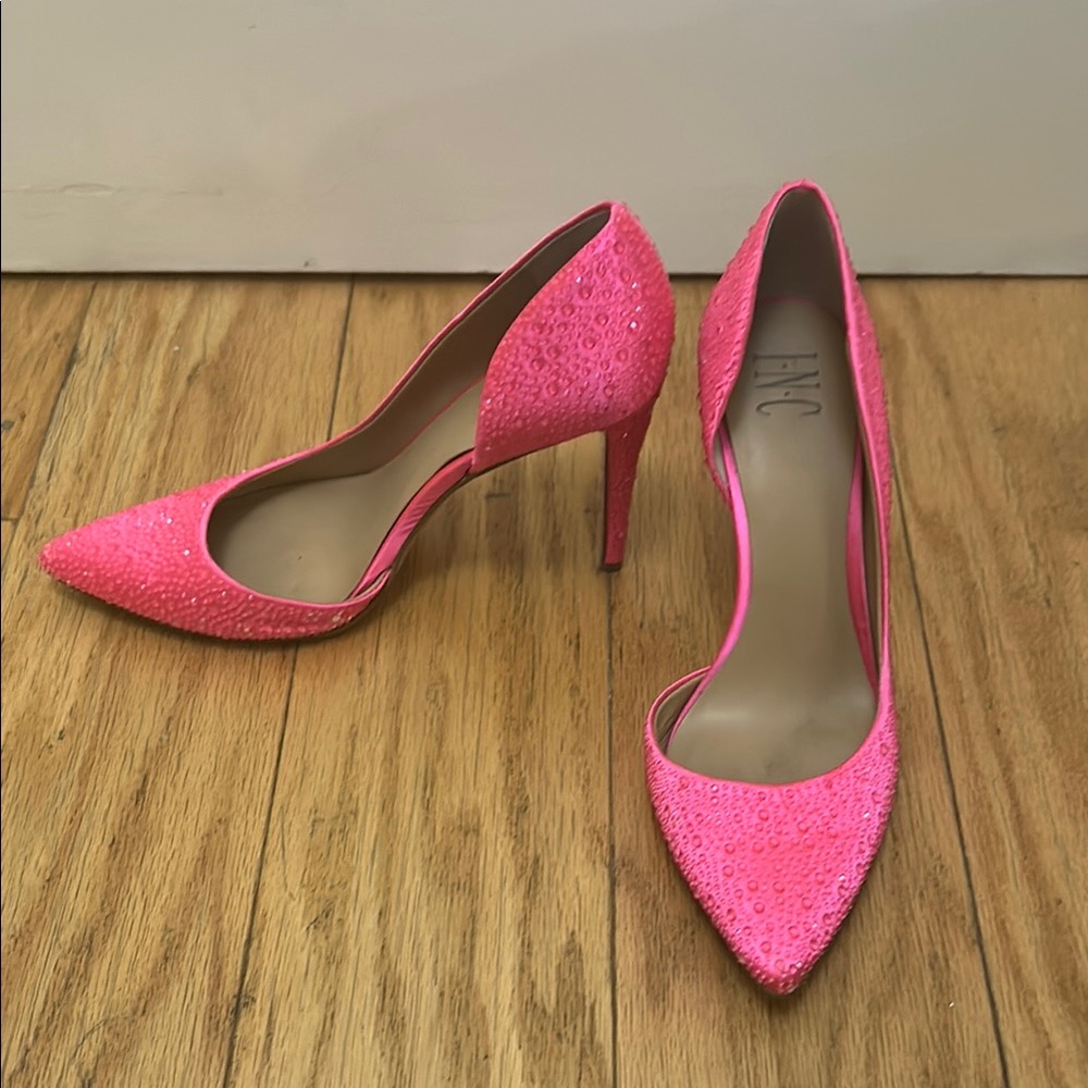 INC International Concepts Pink Glitter Heels